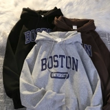 Осенняя утепленная демисезонная толстовка с капюшоном, в корейском стиле, оверсайз