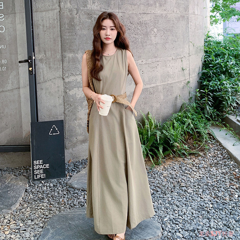 "Mo Xi Sjy" Light Luxury Mid-Length Sleeveless Vest Dress for Women, 2026 Summer New Style, Elegant and Slimming Dress