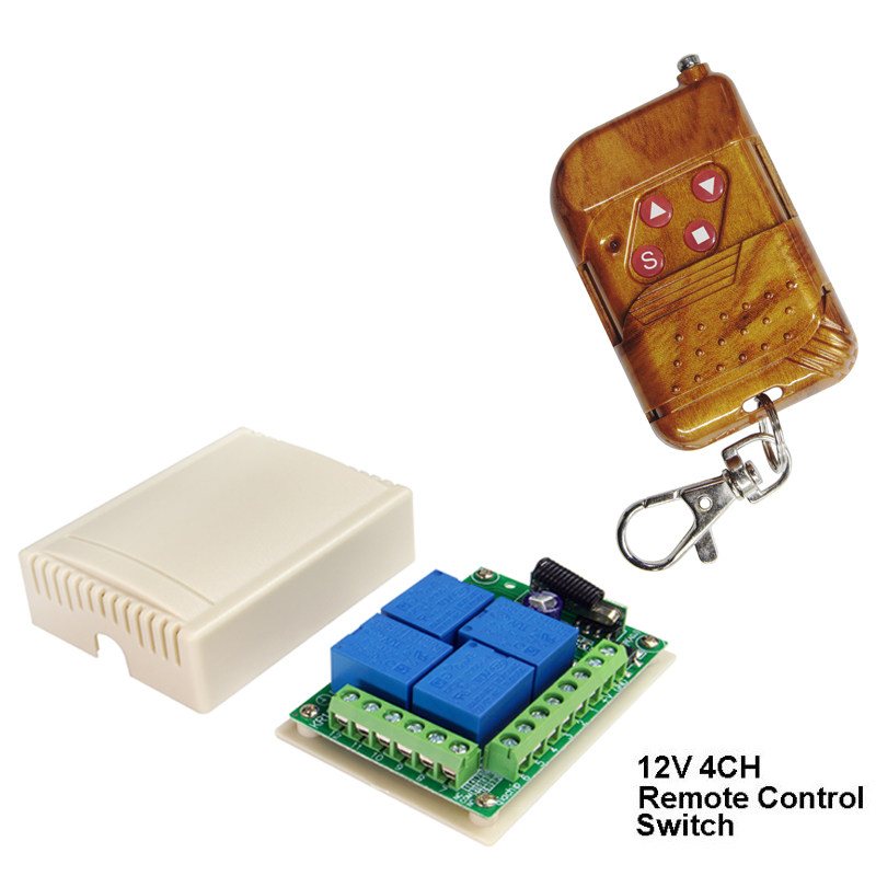 12V four-way wireless remote control switch control industrial equipment lighting lift gate motor wireless controller