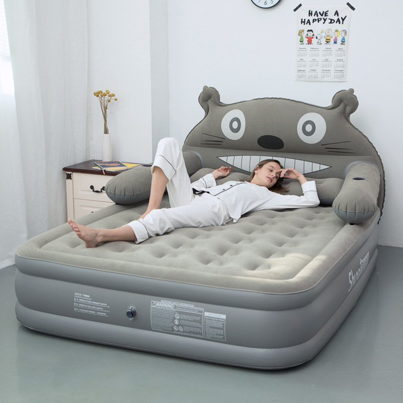 Totoro cartoon inflatable mattress home double inflatable bed cute single thickened high lazy air mattress
