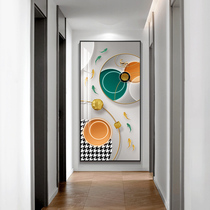 Modern simple porch decorative painting at the end of the corridor mural light luxury porch hanging painting into the home porch decorative painting vertical plate
