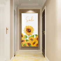 Sunflower decorative painting porch painting vertical corridor aisle decoration mural painting modern simple entry porch decorative painting
