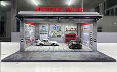 Модель машины 1:64rwb野格海湾石油月亮眼汽修小站 亚克力创意场景