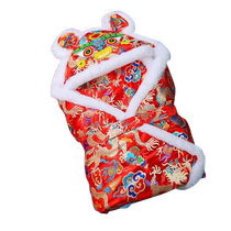 Handmade folk custom tiger head baby blanket thickened newborn blanket newborn baby out blanket quilt autumn and winter dragon