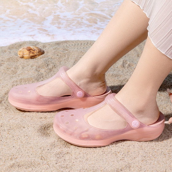 VEBLEN Croc Shoes 여성 2024 뉴 여름 슬리퍼 비치 신발 미끄럼 방지 젤리 소프트 솔 샌들 여성용 겉옷