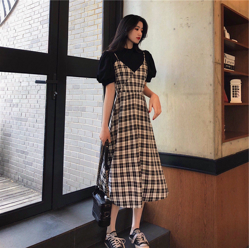 2021 skirt French orange terrier slip dress over the knee French two-piece set women's Mori Mori Chi Kaoru dress summer