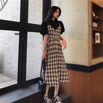 2021 dress French Balloon Pendant with Skirt Over Kneecap Style Two Suits of Womans Wisdom Smoked Dress Summer