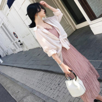 French style retro mountain Ben early harnesses long dresses French small crowdspring over knee 2 sets 2019 very sensational dress