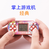 Classic Russian Tetris console handheld with small old vintage palm machine nostalgic for childrens puzzle portable