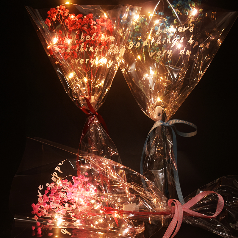 Mother's Day send teacher Luminous with light bagged flash full Star flowers bouquet Valentine's Day gift for the night City Gift