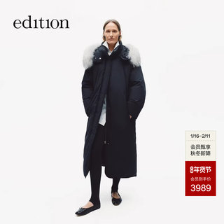 Edition down Jacket for Women 2025 Winter New Style Fur Collar Hooded Tie Long Goose down Jacket Ebe4Ein004