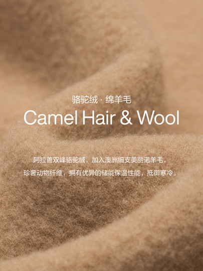 [Same Style as Gao Yuanyuan] Edition2025 Winter New Camel Wool Double-Sided Woolen Short Coat Ebe4Cot044