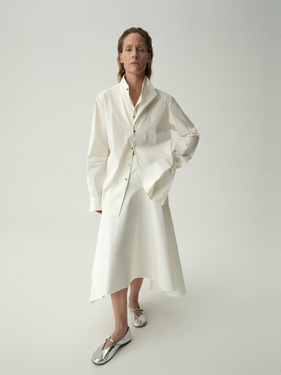 Edition Red Label 2026 Spring New Double-Layer Collar Deconstructed Long-Sleeved Shirt Ebf1Sht013