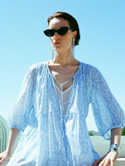 [Hot-Selling Replenishment Order] Edition Silk Cotton Floral Dress Women's Summer Vacation Style Long Dress Ebc2Drst49