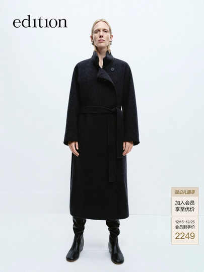 Edition Woolen Coat for Women Winter New Style Yak Wool Woolen Waist-Cinching Jacket Ebd4Ovc006