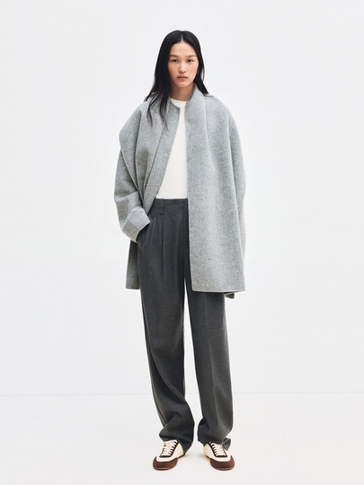 Edition Woolen Coat for Women 2026 Spring New Zero-Pressure Shawl Double-Sided Woolen Coat Ebf1Cot018