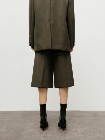 Edition Suit Skirt Pants for Women, New Autumn Vintage A-Line Wool Wide-Leg Shorts Ebd3Sot008