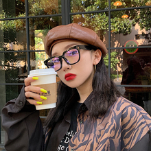 【张小小】复古港风pu皮质贝雷帽