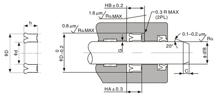 Phớt dầu xi lanh thủy lực YXD/ODU200x184X18 180X164X18 Vòng đệm kín hình chữ Y phớt piston thủy lực phớt thủy lực