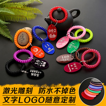 Malatang number plate clip key bracelet Hand ring Digital number plate storage card Sauna bath hand card customization