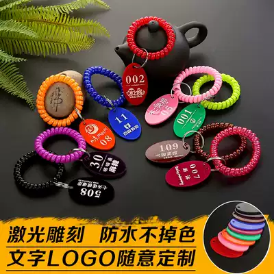 Malatang number plate clip key bracelet Hand ring Digital number plate storage card Sauna bathing hand card customization