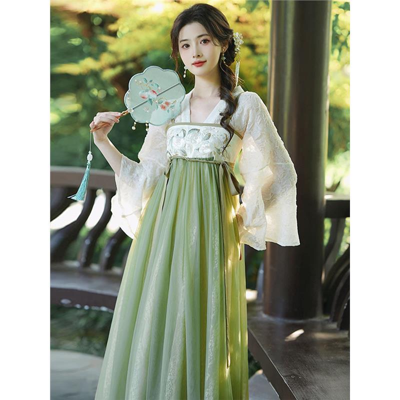 Mint Green New Chinese-Style Hanfu Tang-Style Women's Adult Chest-Length Skirt with Chinese Elements, Modernized and Suitable for Everyday Wear