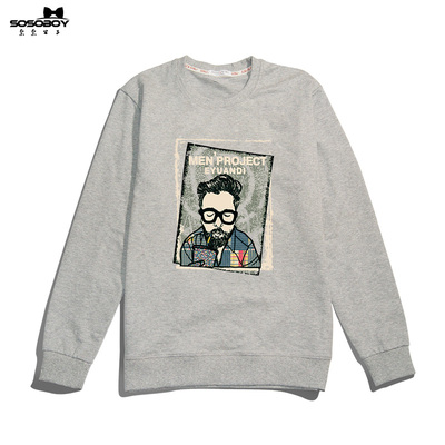 【索索公子】男士长袖印花套头卫衣