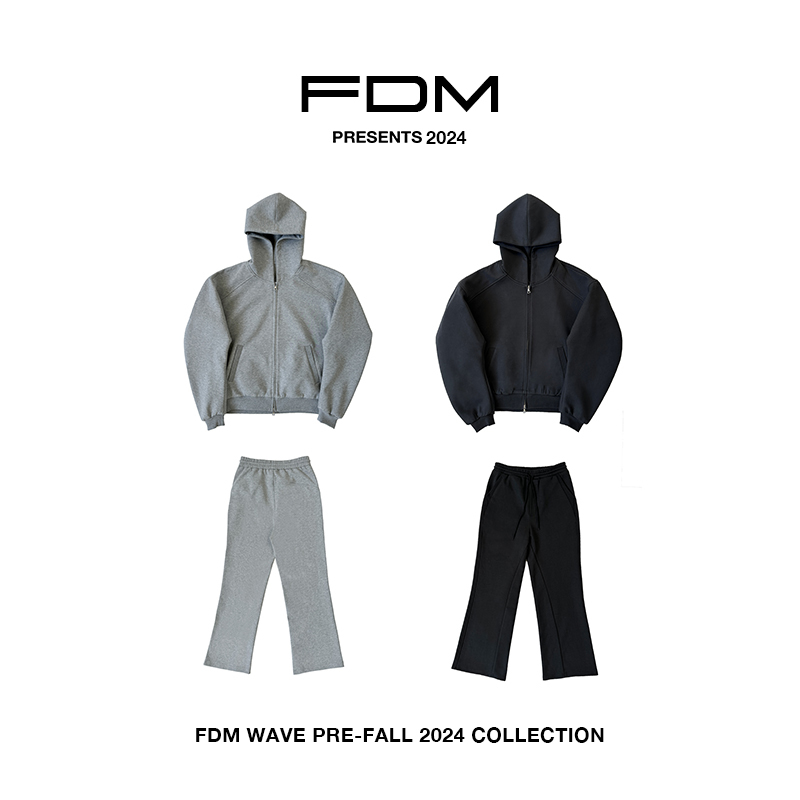 Fdm's "Wave" Is a Carefully Crafted, Deconstructed, Tailored Commuter Straight-Leg Flared Sweatpants and Zip-Up Hoodie Set