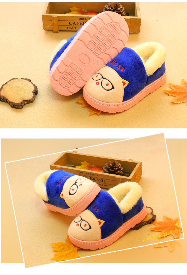 Pantoufles enfants en suède pour hiver - semelle EVA - Ref 1004807 Image 15