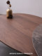 Nordic minimalist Italian style 3mm side table imported slate combination round table light luxury simple walnut color ins coffee table