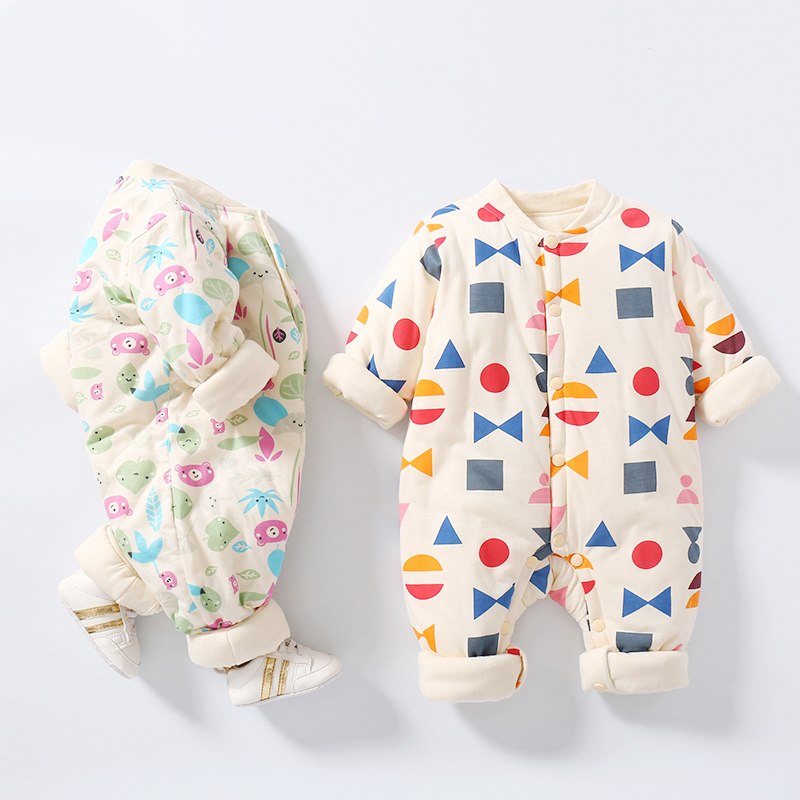 Baby Clamp Cotton thicker male and female baby thin cotton-kept warm-up cotton-covered pure cotton suit for autumn and winter-clothes for newborn Hardware