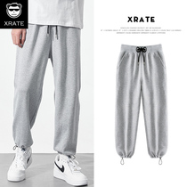 Gray sweatpants mens fashion brand Wei pants loose large size casual pants Korean version of the trend mens drawstring drawstring pants tide