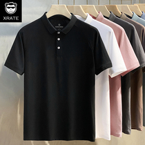 Mens polo shirt tide brand Hong Kong wind business lapel short-sleeved t-shirt new Japanese loose large size mens half-sleeve tide