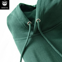 Even cap sweatshirt male fall slim olive green 300g heavy lbs pure color hoodie loose large code long sleeve male and female jacket
