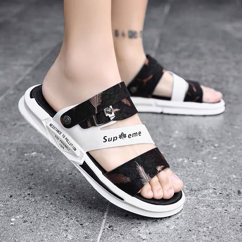 Beach Shoe Bull Leather Men's Summer 2021 New Slippers Non-slip Dual Purpose Soft Bottom Breathable Casual Genuine Leather Male Sandal