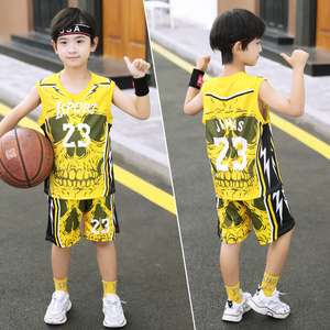 男童篮球服速干薄款无袖套装夏季背心儿童男孩夏装大童运动球衣潮