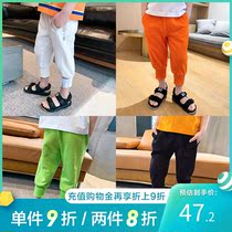 Boys pants summer 2021 new childrens clothing childrens anti-mosquito pants thin section Yangqi Korean version of the summer left west