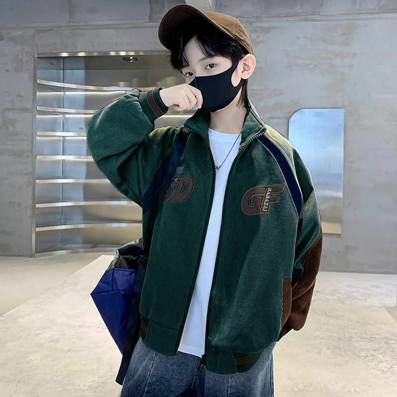 Boys' Coat Autumn 2023 New Baseball Clothes Children's Cardigan Outerwear All-match Jacket Middle and Big Children's Autumn Fashion