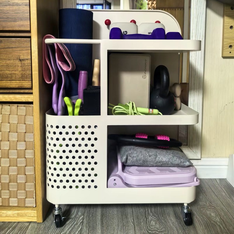 Yoga Mat Storage Rack, Movable Fitness Equipment Storage Basket, Household Foam Roller, Dumbbell, Sports Equipment Storage Rack
