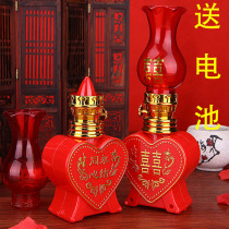 Wedding LED candle bridal chamber Flower Candle wedding wedding room electronic smoke-free Dragon and Phoenix Double Happy candle long light props