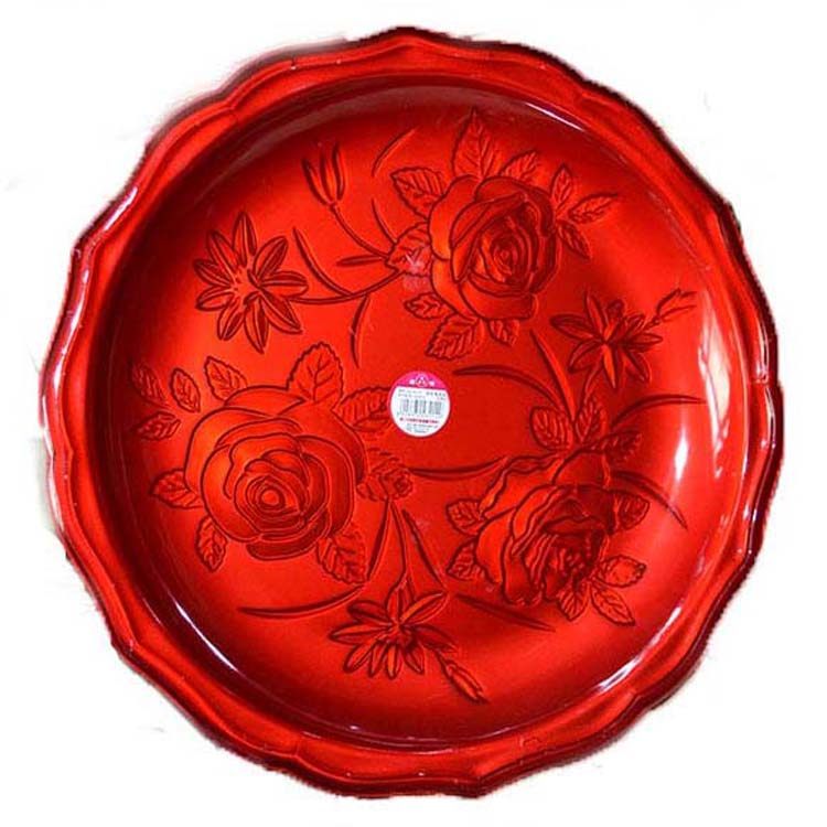 Wedding supplies fruit plate thickened plastic tray red plastic fruit plate round square toast tea toast plate