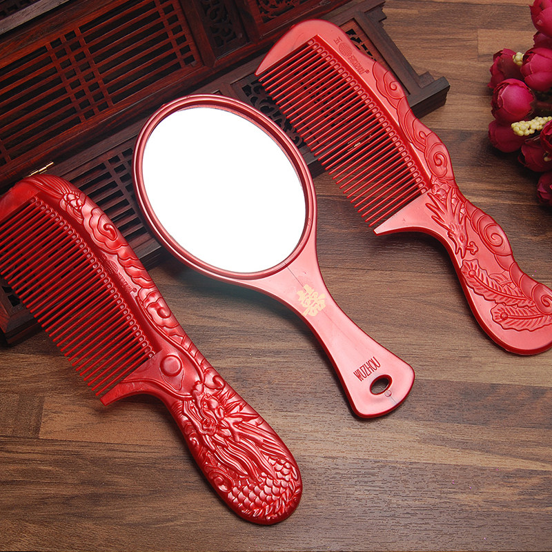 Wedding supplies red comb plastic comb bride dowry comb wedding comb wooden couple comb newcomer supplies