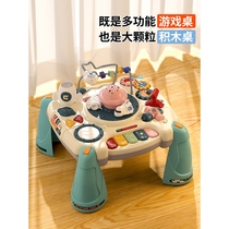 hape official flagship store multifunctional childrens game table baby toys 0 to 1 year old baby 6 early education study table