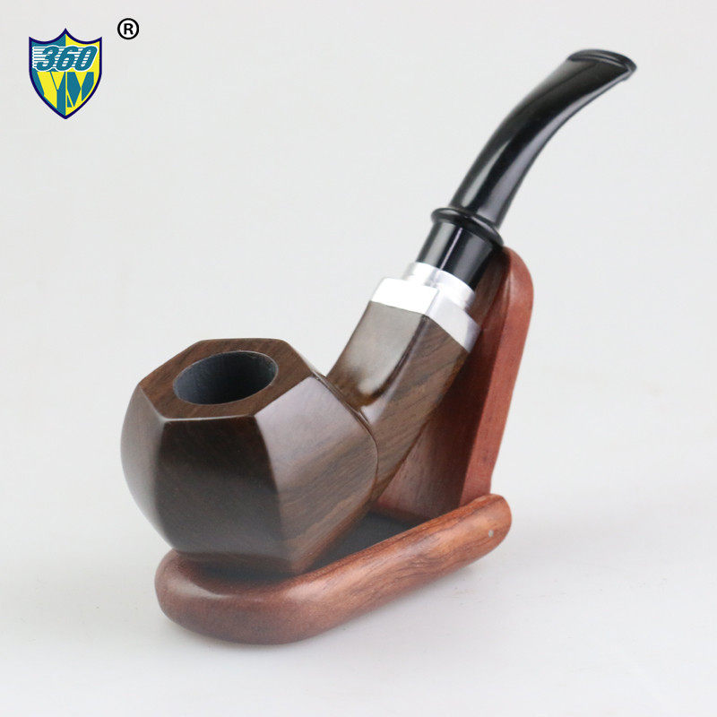 360ym black sandalwood solid wood tobacco fighting bent tobacco pipe 9mm filter core filter tobacco pipe special tobacco pipe 669