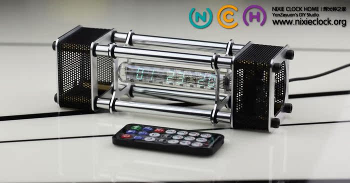IV-18 Fluorescent Tube Clock 6 Digital Display Energy Pillar Assembled w//Adapter
