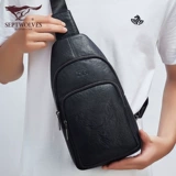 Septwolves, мужская нагрудная сумка для отдыха, вместительная и большая кожаная сумка через плечо, из натуральной кожи
