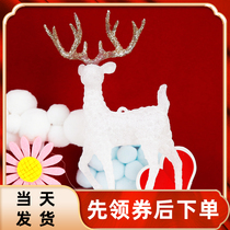 Cake Decoration Baking Ornament Crystal Deer Christmas Elk White Glitter Fairy Goddess Cake Ornament