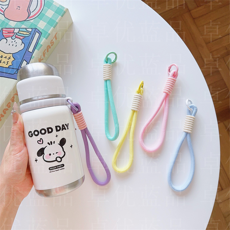 Ins Water Cup Hanging Chain Mobile Phone Wrist Strap Short Wristband Camera Clip Universal Anti-Drop Keychain