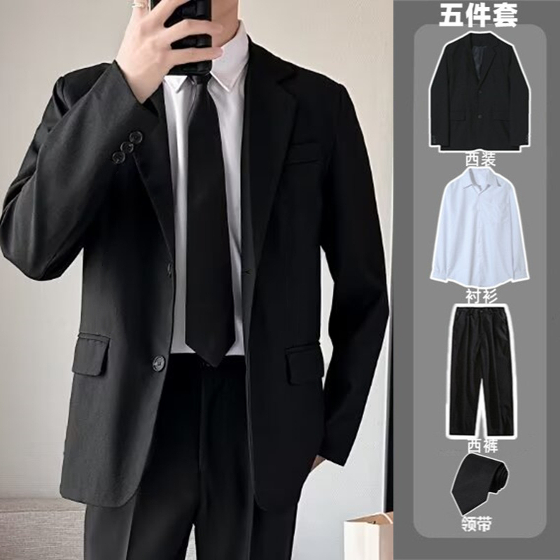 Men's Suit Jacket Casual Spring and Autumn Top Groomsmen Groom Wedding Business Professional Formal Small Suit for Men
