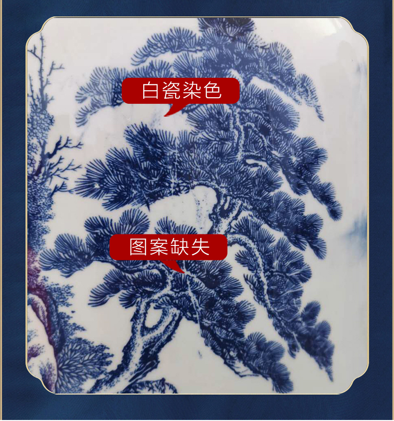 Jingdezhen porcelain ceramic hand - made king of blue and white porcelain vase home sitting room hotel floor furnishing articles ornaments